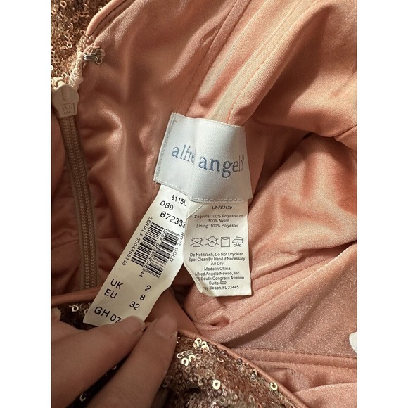 alfred angelo Peachy Sequence Prom/bridesmaid/formal high low hem dress size 2 - Picture 7 of 7